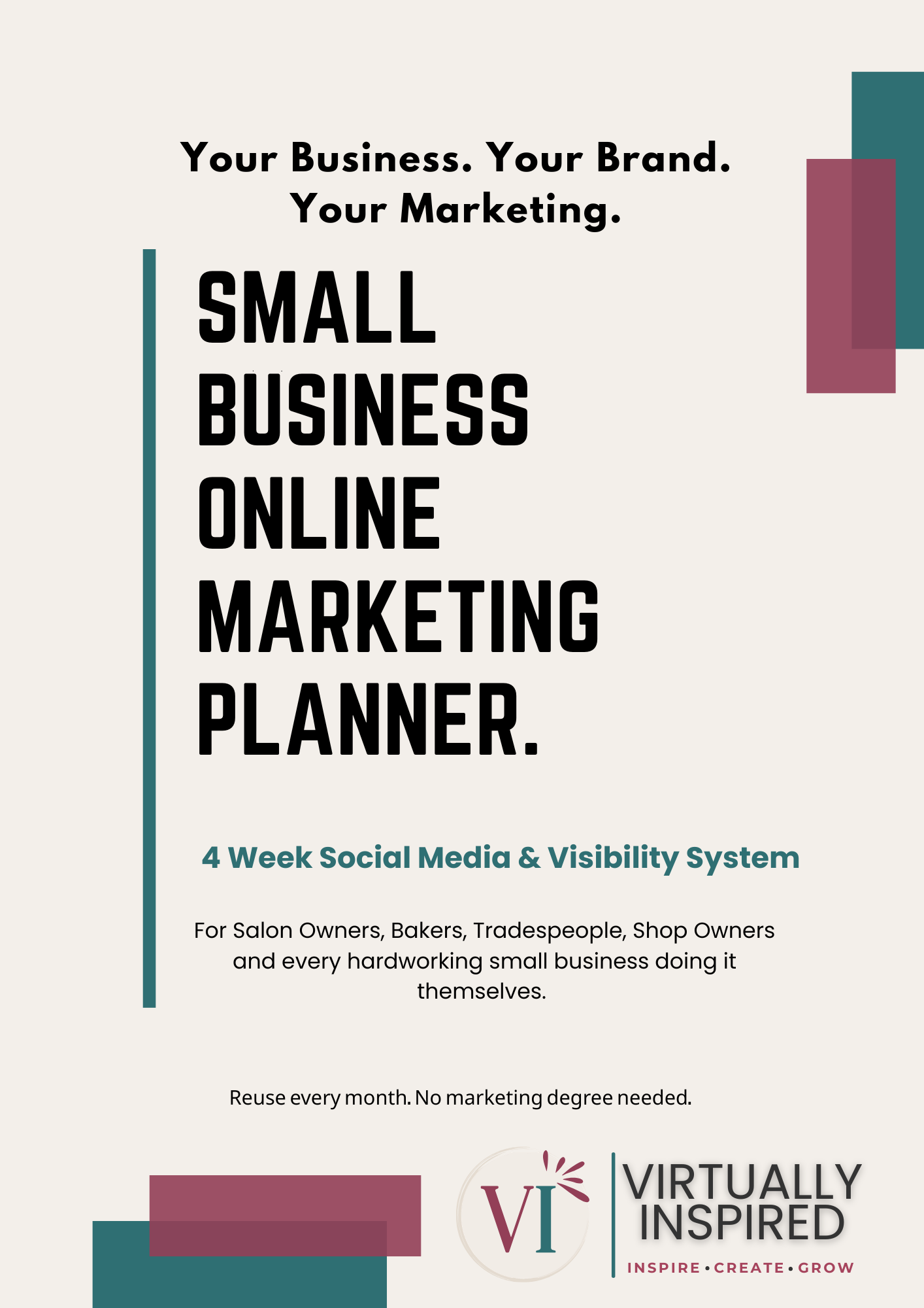 Small Business Marketing Planner - 4 Week System